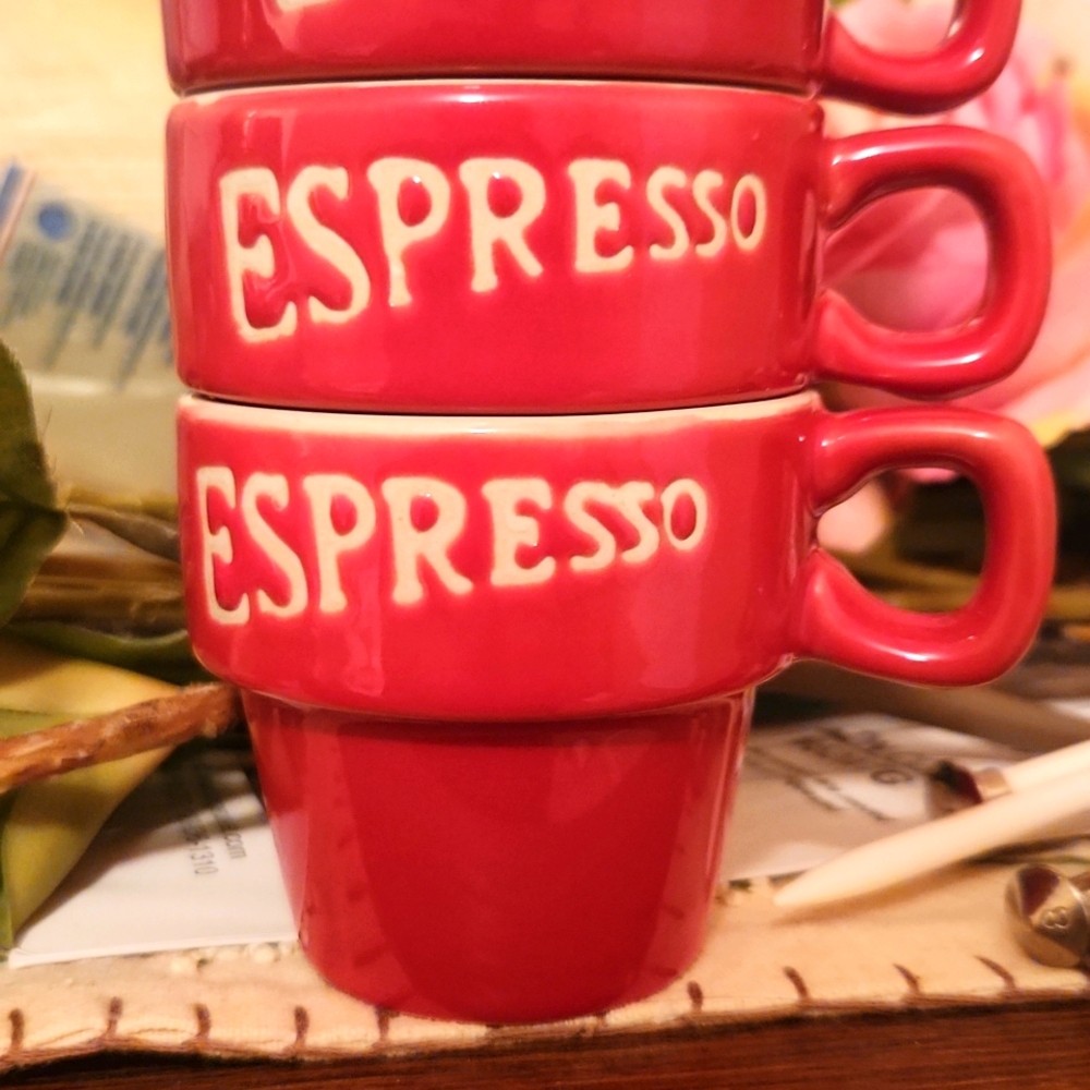 Espresso cups 4 total red